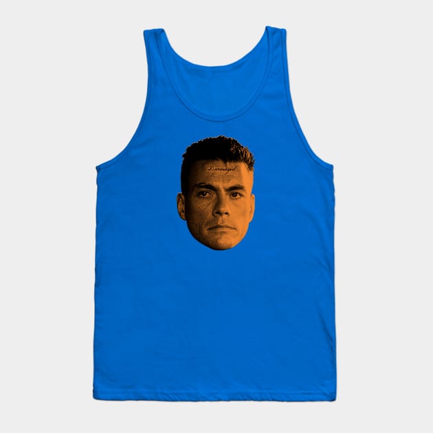 Jean Claude Van Damme "Dammaged" forehead tattoo Tank Top by BryanWestArt